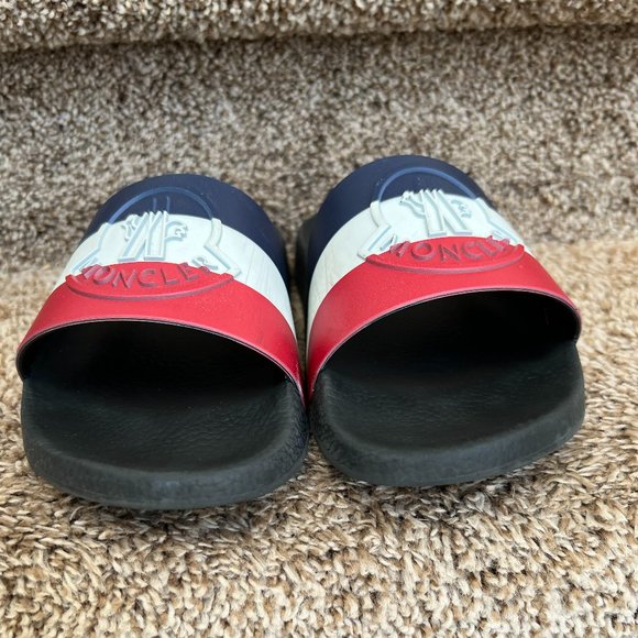 MONCLER Men's Rubber Colorblock Pattern Slides- - Picture 3 of 15